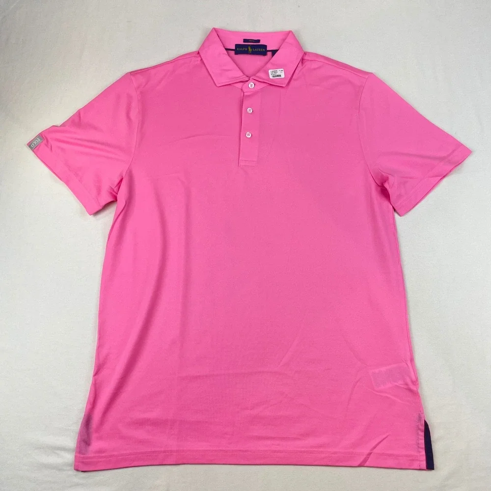 Ralph Lauren Pro Fit Polo Shirt Mens Large Pink Short Sleeve Performance NWOT